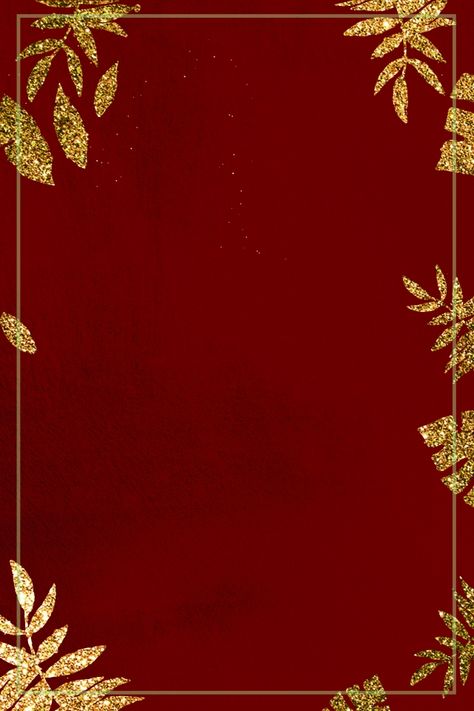 Red gold simple leaf Red And Gold Wallpaper, Red And Gold Wedding, حفل توديع العزوبية, Wedding Wallpaper, Wedding Background Images, Wedding Invitation Background, Simple Leaf, Invitation Background, Floral Border Design