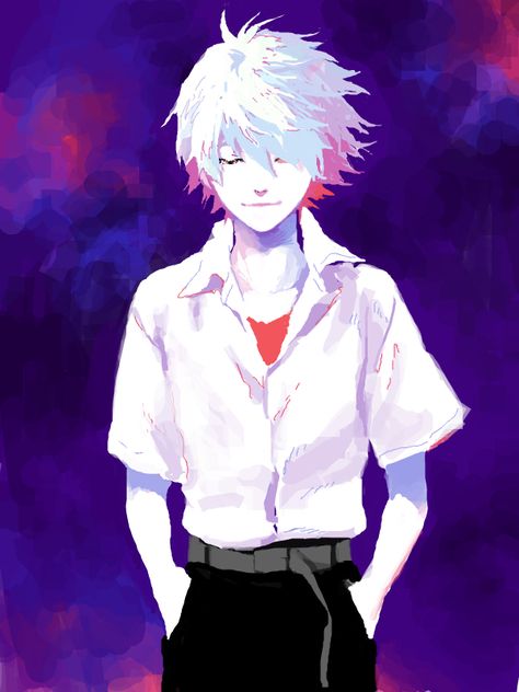 Neon Genesis Evangelion, Nagisa Kaworu Eva Pfp, Kaworu Nagisa Fanart, Kaworu Fanart, Nagisa Kaworu, Evangelion Kaworu, Kaworu Nagisa, Evangelion Art, Neon Evangelion, Arte Inspo