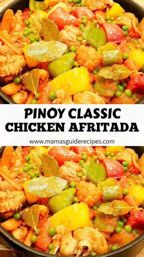 Chicken Menudo Recipe, Chicken Fritta Recipe, Bisaya Recipe, Chicken Recipes Filipino, Chicken Afritada Recipe, Filipino Soup Recipes, Best Filipino Recipes, Chicken Afritada, Phillipino Food