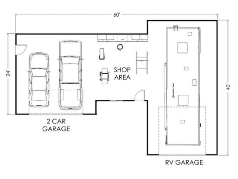 Large Garage Plans, Mechanics Workshop, Garage Shop Plans, Garage Workshop Layout, Plan Garage, Workshop Layout, Rv Garage, Garage Floor Plans, Building Plans House