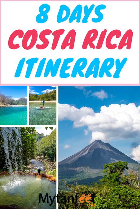 Easy 8 days Costa Rica itinerary: beach, volcano, rainforest: https://mytanfeet.com/costa-rica-travel-tips/8-days-costa-rica-itinerary/    #CostaRica #puravida #lafortuna #arenal #playasdeloco #guanacaste