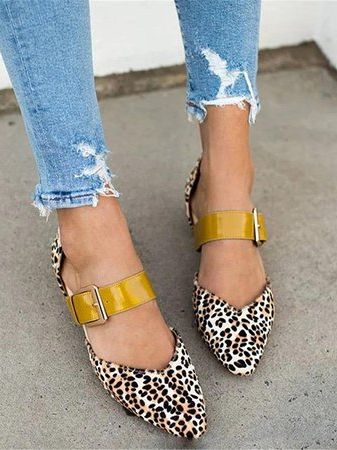 Leopard print shoes flats