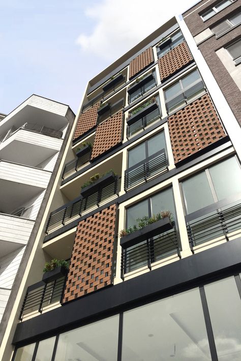 Studio Apartment Architecture, Hotel Facade, Apartments Exterior, Renovation Architecture, Hotel Exterior, Facade Architecture Design, Architecture Building Design, Brick Architecture, Apartment Architecture