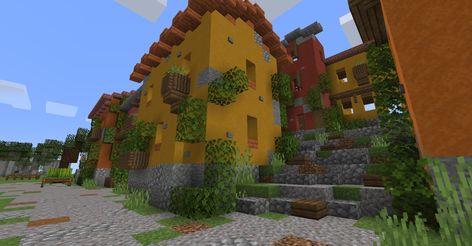 Minecraft building Terracotta House Minecraft, Minecraft Terracotta House, Minecraft Terracotta, Buildings In Minecraft, Terracotta House, Colorful Buildings, Cinque Terre Italy, Minecraft Building Ideas, Build Inspiration