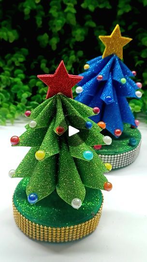 Glitter Foam Christmas Tree, Cartoon Christmas Tree Ideas, Xmas Crafts Diy Decoration, Paper Xmas Trees Craft Ideas, Christmas Tree Craft Ideas, Foam Christmas Tree, Xmas Crafts Diy, Christmas Tree Crafts Diy, Foam Decorations