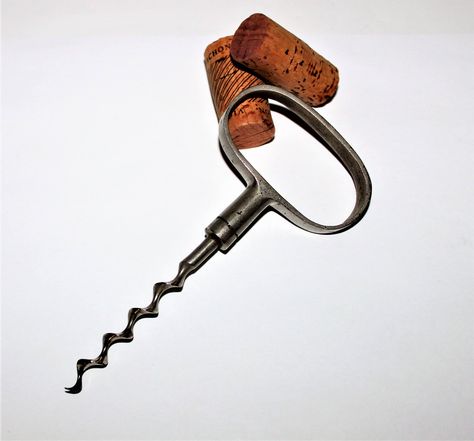 Antique 1890s English Nickel Plated Cellerman’s Four Finger Steel Pull Corkscrew Four Fingers, Corkscrews, Screw, Plating, Thank You, For Sale