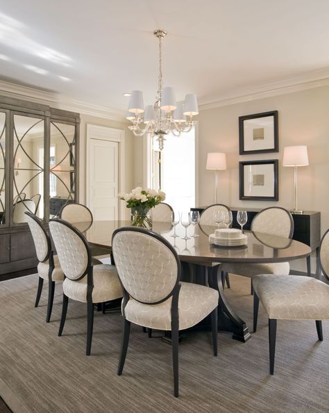 Oval Dining Room Table, Transitional Dining Room, Vintage Dining Table, Oval Dining Table, Contemporary Dining Table, Beautiful Dining Rooms, Dining Room Tables, Luxury Dining Room, Elegant Dining Room