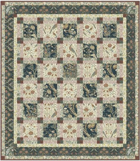 William Morris Fabric, William Morris Patterns, Paisley Quilt, William Morris Designs, Plaid Quilt, Beginner Quilt Patterns, Paisley Fabric, Patchwork Quilt Patterns, Sampler Quilt