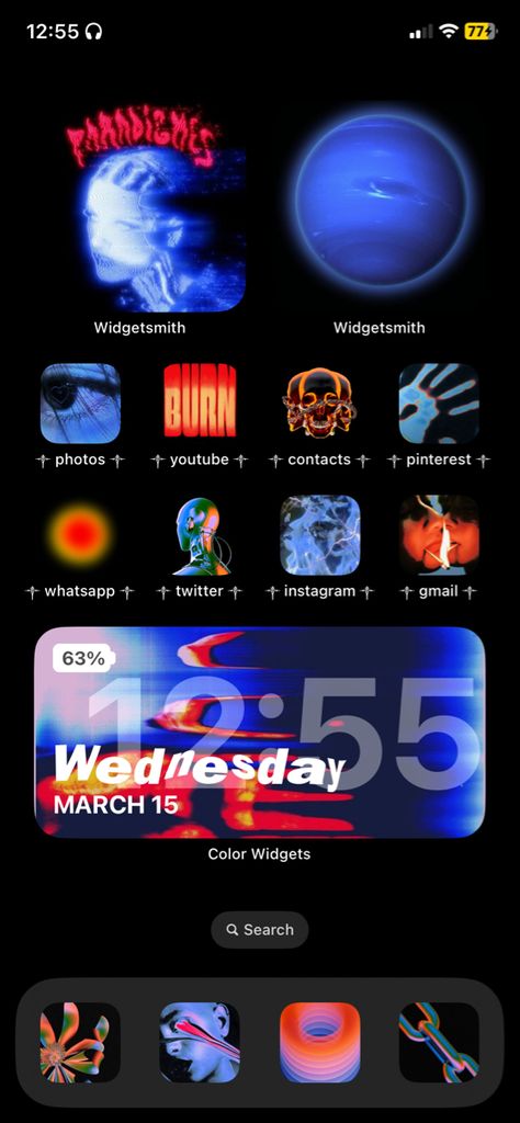 Car Theme Phone Layout, Cool Iphone Layouts, Phone Screen Inspiration, Aesthetic Iphone Layout Homescreen, Iphone Costumization Ideas, Custom Homescreen Ideas, Red And Blue Widgets, Layout Phone Ideas, Customized Iphone Homescreen