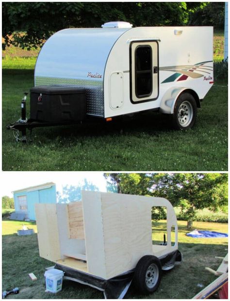 20 DIY Camper Trailer Designs To Build Your Own Camper Camper Trailer Ideas, Diy Camper Trailer Designs, Build Your Own Camper, Micro Camper Trailers, Camper Organization Travel Trailers, Diy Teardrop Trailer, Building A Teardrop Trailer, Homemade Trailer, Vintage Trailer Interior