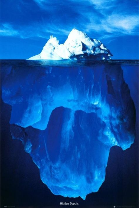 PRICES MAY VARY. decorate your walls with this brand new poster easy to frame and makes a great gift too ships quickly and safely in a sturdy protective tube measures 24.00 by 36.00 inches (60.96 by 91.44 cms) (24x36) Hidden Depths Iceberg Art Poster Print Soyut Sanat Tabloları, Jolie Photo, Alam Yang Indah, In The Ocean, Aang, The Last Airbender, Science And Nature, Railing, Amazing Nature