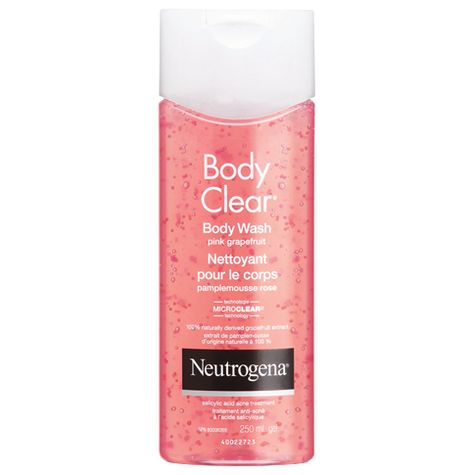 Neutrogena Body Clear Body Wash, Body Breakouts, Acne Body Wash, Chest Acne, Benzalkonium Chloride, Body Acne, Pink Grapefruit, Anti Acne, Dehydrated Skin