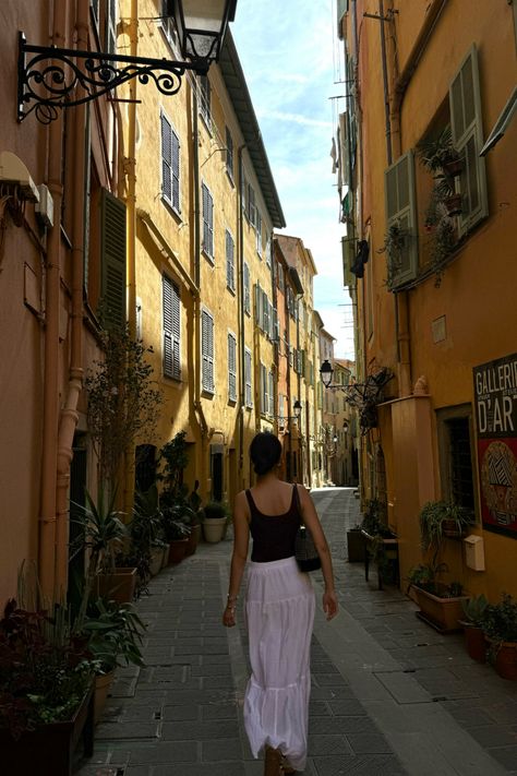 the South of France aesthetic | walking through the streets of Nice, white maxi skirt, summer travel aesthetic Nice France Aesthetic, South Of France Aesthetic, Aesthetic Walking, Summer Travel Aesthetic, Maxi Skirt Summer, Summer In France, White Maxi Skirt, South France, France Aesthetic