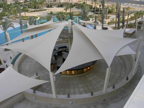 Fabric Architecture, Tensile Membrane, Outdoor Patio Shades, Membrane Structure, Tensile Structures, Tent Design, Sun Sail Shade, Patio Shade, Sports Complex