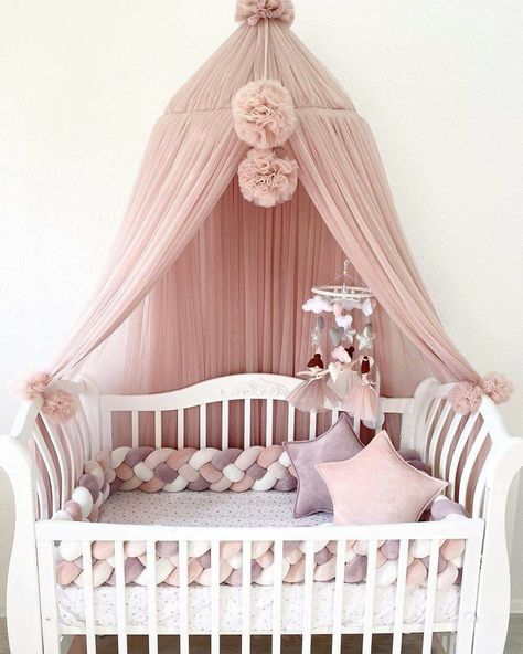 Luxury Baby Room, Cozy Baby Room, Girl Bed, Bed Decoration, Baby Nursery Inspiration, Baby Room Themes, Girl Nursery Room