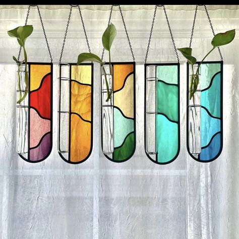 Plant Clippings, Glass Propagation, Tiffany Glass Art, Full Rainbow, Propagation Station, Just A Taste, Art Pretty, Tiffany Glass, Stained Glass Flowers