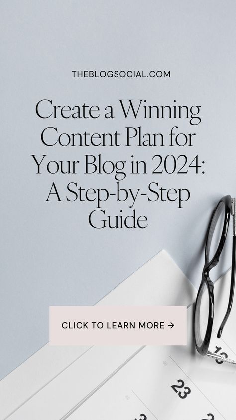 Create a Winning Content Plan for Your Blog in 2024: A Step-by-Step Guide| The Blog Social Looking to create a winning content plan for your blog in 2024? Look no further! Check out this step-by-step guide that will help you plan your blog content like a pro. From organizing ideas to creating a content calendar, we've got you covered. Get ready to take your blog to the next level! Content Marketing Tools, Content Plan, Promotion Strategy, Calendar Organization, Content Calendar, Content Planner, Blog Niche, Content Planning, Content Calendars