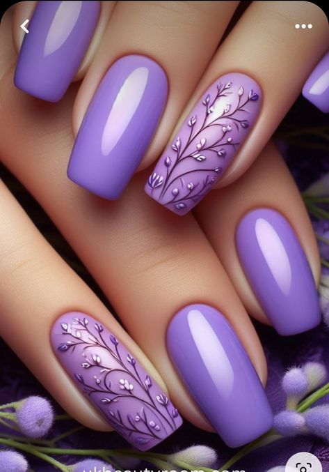 Anniversary Nails, Purple Nail Art Designs, Deco Nails, Wedding Day Nails, Nail Pics, Purple Nail Art, Purple Acrylic Nails, Art Deco Nails, Purple Nail Designs