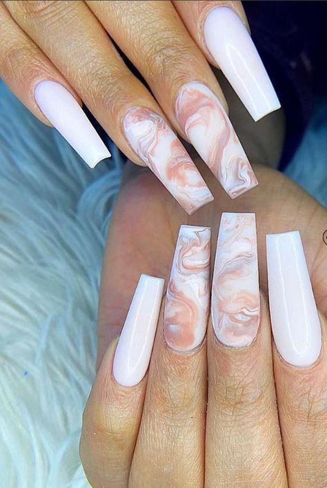 Marble Nail, White Acrylic Nails, White Nail Designs, White Nail, Summer Acrylic Nails, Dream Nails, Fire Nails, Coffin Nails Designs, Dope Nails