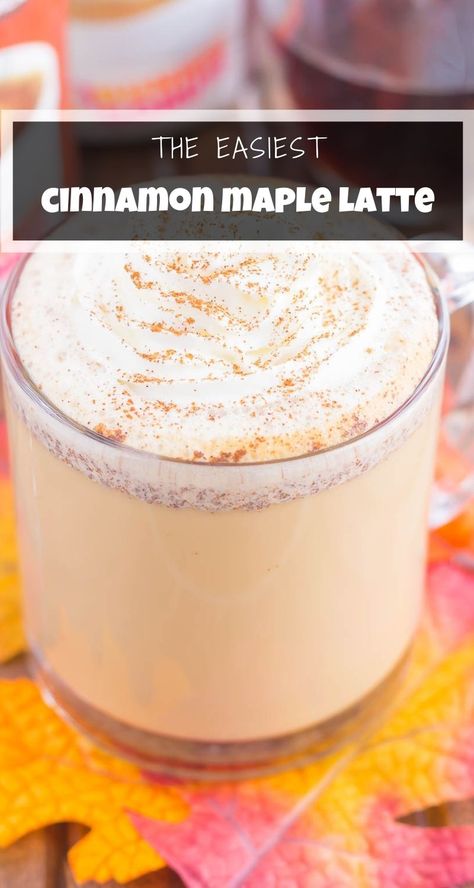 Maple Latte Recipe, Fall Coffee Recipes, Maple Latte, Fall Coffee Drinks, Homemade Latte, Nespresso Recipes, Homemade Coffee, Fall Flavors, Easy Cinnamon