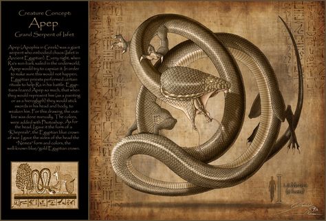 Apep, Apophis Rainbow Serpent, Egyptian Mythology, Light Of Life, Egyptian Gods, Creature Concept, Cthulhu, Underworld, Cool Names, Ancient Egyptian