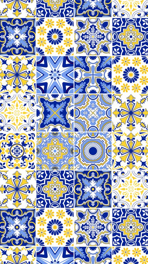 Portuguese Tiles Wallpaper, Tile Background Wallpapers, Tile Phone Wallpaper, Italian Patterns, Butcherblock Countertops, Mediterranean Pattern, Italian Tiles Pattern, Italy Pattern, Islamic Design Pattern