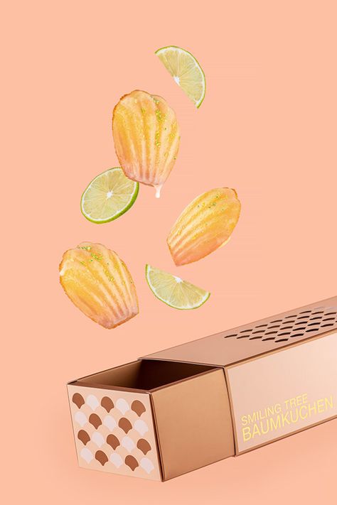 Madeline Packaging, Madeleines Packaging, Madeleine Packaging, Madeleine Illustration, Cafe Packaging, Madeleine Cake, Madeline Cookies, Smiling Tree, Packaging Photography