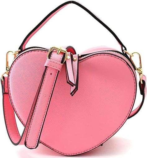 Gifts For Your Bestie, Heart Shaped Purse, Amazon Girl, Hot Handbags, Novelty Purses, Pink Clothing, Everyday Purse, Purse Pink, Heart Bag