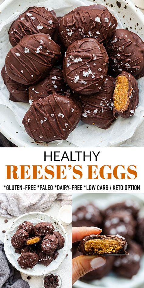 Vegan Easter Treats, Chocolate Peanut Butter Eggs, Healthy Easter Dessert, Easter Candy Recipes, Peanut Butter Maple Syrup, Healthy Easter Treats, Healthy Easter Recipes, Vegan Easter Recipes, Gluten Free Easter