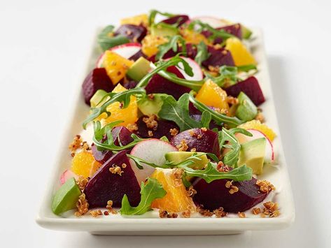 Beet and Avocado Salad | The Cheesecake Factory Beet And Avocado Salad, Copycat Cheesecake Factory, Cheesecake Factory Copycat, Crispy Quinoa, Cheesecake Factory Recipes, Beet Salad Recipes, The Cheesecake Factory, Honey Yogurt, Avocado Salad Recipes