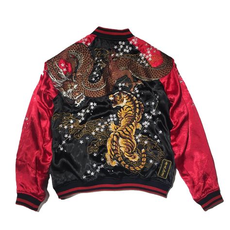 Hyper premium tiger claw fire dragon sukajan jacket – High Street Beast Plus Size Man Fashion, Sukajan Jacket, Souvenir Jacket, Reversible Top, Japanese Dragon, Reversible Coat, Dragon Pattern, Plus Size Coats, Pattern Embroidery