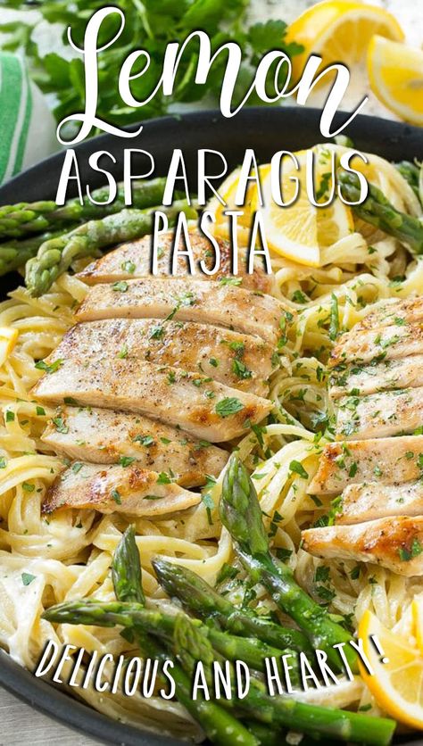 Chicken Asparagus Pasta, Chicken With Pasta, Asparagus Pasta Recipes, Tender Asparagus, Lemon Asparagus Pasta, Best Asparagus, Lemon Pasta Recipes, Grilled Chicken Pasta, Lemon Cream Sauce