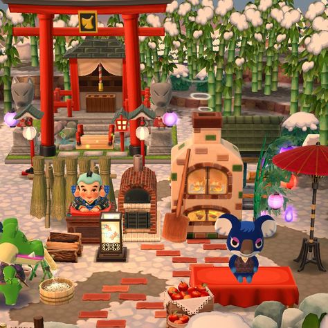 Animal Crossing Pocket Camp Campsite, Japanese Winter, Pocket Camp, Animal Crossing Pocket Camp, Animal Crossing, Nintendo, Camping, Christmas, Animals