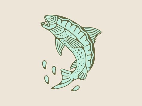 Backwater Fishing Club Badge by Joseph Ernst on Dribbble Fish Illustration Art, Illustration Art Cute, Fish Drawing, Fish Graphic, Fish Illustration, Fish Logo, Eclectic Art, Fish Print, Art Cute