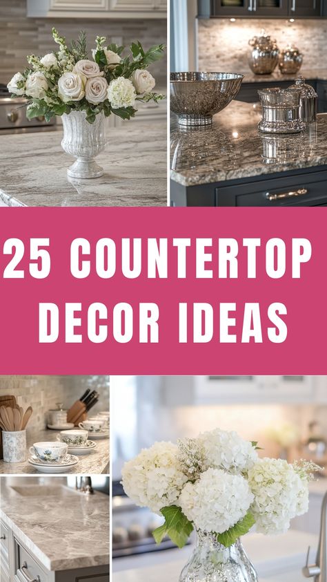 25 countertop decor ideas. French Country Kitchen Counter Decor, Kitchen Corner Countertop Decor, Corner Kitchen Counter Decor, How To Style Kitchen Countertops, Corner Countertop Decor, Island Countertop Decor, Farmhouse Countertop Decor, Style Kitchen Countertops, How To Decorate Kitchen Counters