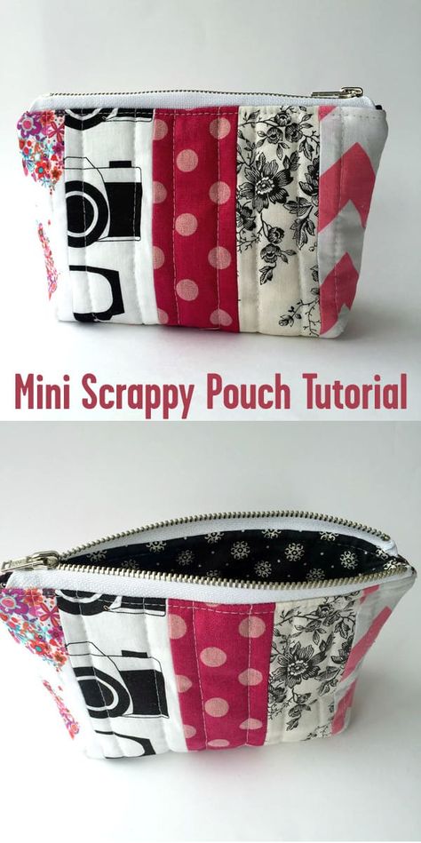 Makeup Pouch Diy, Zip Pouch Tutorial, Cosmetic Bag Tutorial, Simple Pouch, Quilted Bags, Sew Zipper, Pouch Diy, Pouch Tutorial, Small Sewing