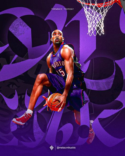 Vince Carter || Poster Design #ThrowbackThursday @mrvincecarter15 || @raptors ----- #throwback #vincecarter #nba #basketball #k #dunkcontest #raptors #torontoraptors #vinsanity #bball #toronto #ballislife #dunk #kevindurant #slamdunk #nbabasketball Vince Carter Wallpaper, Vince Carter, Nba Wallpapers, Toronto Raptors, Slam Dunk, Kevin Durant, Sport Poster, March 21, Throwback Thursday