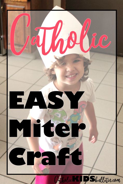 Crafts with kids are awesome--especially when they are SIMPLE! This easy craft idea helps children learn about the Miter--the hat that is worn by Bishops and priests in the Catholic Church. This post also gives an example of a simple lesson about Gregoorian Chant. How To Make A Bishops Mitre, Bishop Hat, Mass Activities, Crafts With Kids, Gregorian Chant, Free Printables For Kids, Saint Gregory, Catholic Crafts, Printables For Kids