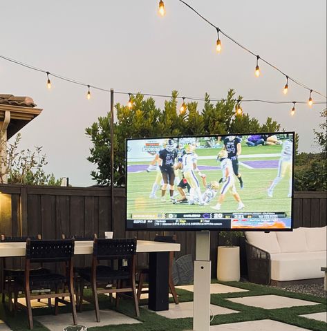 Outdoor Tv Stand For Deck, Outdoor Tv Solutions, Outdoor Tv Stand Ideas, Outdoor Tv Ideas, Outdoor Tv Setup, Outdoor Tv Stand, Portable Tv Stand, Patio Tv, Rolling Tv Stand