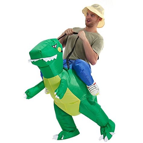 Dinosaur Inflatable Costume! $37.97 on Amazon: Yeahbeer Inflatable Halloween Costume Adult and Children Carry On Animal Fancy Dress Costumes - We have two size, please choose you need. (Adults and Children) Adults size fits most adult people - Gives the illusion of an animal giving you a piggyback ride! Perfect for Christmas, Halloween, Cosplay,Oktoberfest, Charity Fun Runs or just an ordinary day! Dinosaur Costume Adult, Costume Dinosaure, Funny Fancy Dress, Kids Dinosaur Costume, Inflatable Dinosaur Costume, Inflatable Dinosaur, Rex Costume, Christmas Party Costume, Purim Costumes