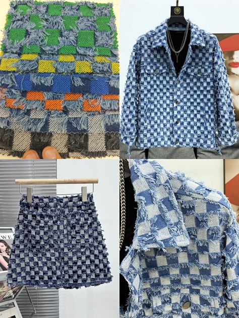 Recycling Dress, Denim Fabrics, Denim Inspiration, Denim Wear, Jackets Jeans, Upcycled Fashion, Leather Denim, Recycle Clothes, Recycled Denim