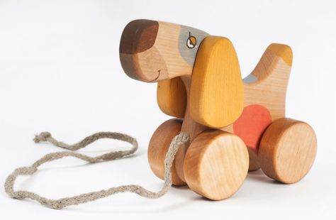 Wooden Toy, Pull Dog Kids Toy, Pull Along Toy Dog Green, Wooden Airplane, Pull Along Toys, Toy Wood, Wooden Toys For Toddlers, Wooden Rocking Horse, Airplane Toys, Handmade Wooden Toys, Toy Dog