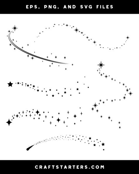 Star And Galaxy Tattoo, Bestie Star Tattoos, Stardust Trail Tattoo, Trail Of Stars Tattoo, Sparkle Trail Tattoo, Star Cluster Drawing, Stars And Dots Tattoo Filler, Arm Filler Tattoo Ideas, Comet Tattoo