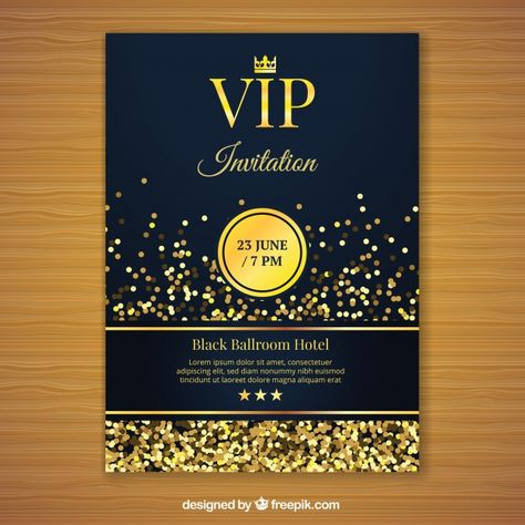 Golden vip invitation template Free Vector | Free Vector #Freepik #vector #freelogo #freebusiness-card #freebusiness #freegold Launch Invitation, Vip Invitation, Prom Tickets, Hollywood Party Theme, Vip Card, Business Invitation, Business Launch, Hollywood Party, Elegant Business Cards