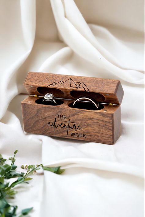 Ring Case, The Adventure Begins, Ring Bearer Box, Engagement Proposal, Wooden Ring Box, Vow Book, Adventure Begins, Proposal Engagement, Wooden Ring