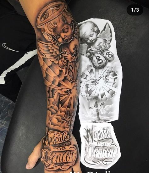 Tattoo Ideas Boys Arm, Small Filler Tattoo Ideas Men, Men’s Sleeve Tattoo, Men Arm Tattoos Sleeve, Men’s Full Sleeve Tattoo, Tattoo Hombre Brazo, Angel Tattoo Arm, Men Shoulder Tattoo, Voll Arm-tattoos