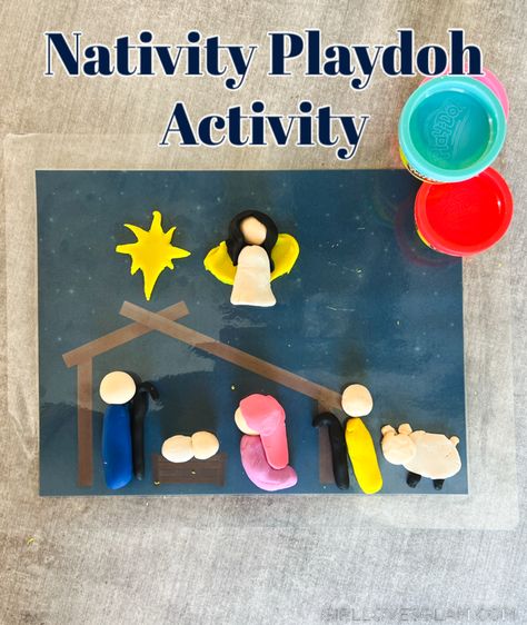 This Nativity Playdoh activity is the perfect Christ centered activity. It makes a great church gift for kids as well! Playdoh Activity, Christmas Primary, Play Doh Activities, Playdoh Mats, The Christmas Story, Christ Centered Christmas, Christmas Crafty, Church Gifts, Rainy Day Crafts