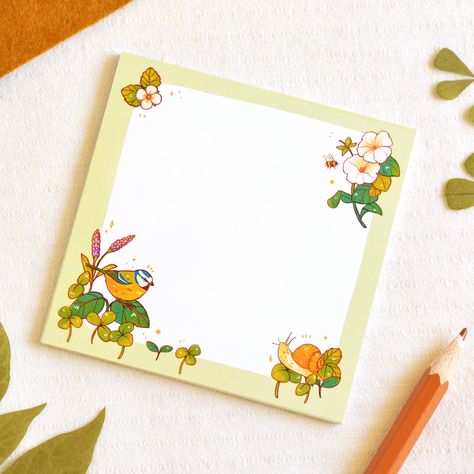 Memo Pad Design, Photoshop Tutorial Graphics, Kawaii School Supplies, Stationery Shop, Spring Vibes, Memo Pad, Cute Stationery, Sticky Notes, Pretty Flowers