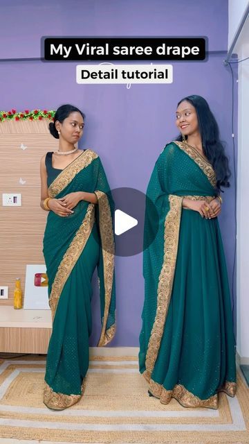 Indo Western Saree Drape, Easy Saree Draping, Fashion Content Creator, Fashion Content, Drape Saree, Saree Styles, Super Simple, Content Creator, My Mom