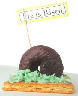 Well, here’s an idea for a sweet Easter treat that is no bake plus your kids can assemble them as a religious Easter activity!  http://catholicicing.com/2011/04/meaningful-easter-activity-for-kids-empty-tomb-snack/ Easter Snacks, Empty Tomb, Easter Activities For Kids, Resurrection Sunday, Edible Crafts, Kids Ministry, Easter Religious, Church Crafts, Sharing Time